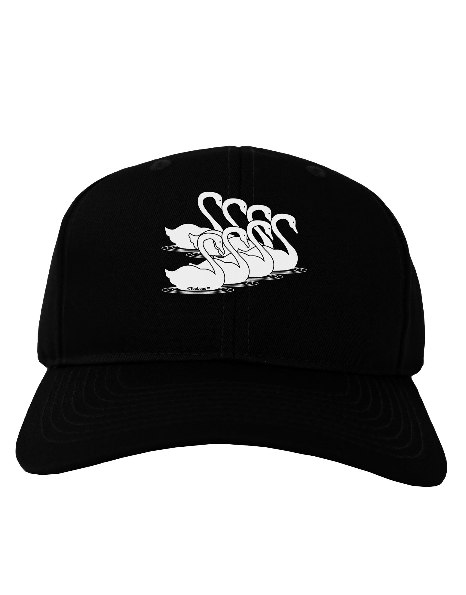 Seven Swans A Swimming Adult Dark Baseball Cap Hat-Baseball Cap-TooLoud-Black-One Size-Davson Sales