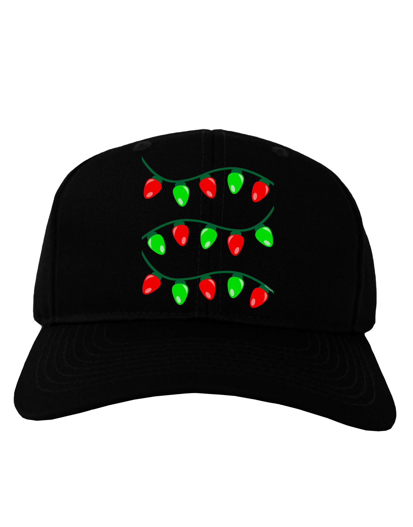 Christmas Lights Red and Green Adult Dark Baseball Cap Hat-Baseball Cap-TooLoud-Black-One Size-Davson Sales