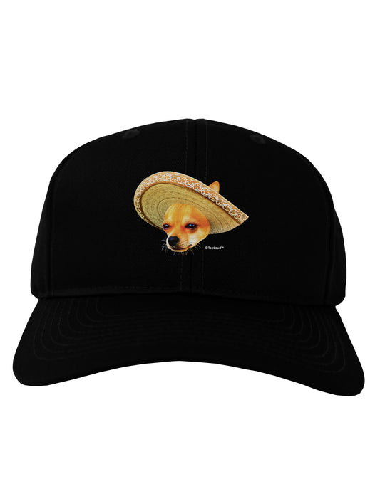 Chihuahua Dog with Sombrero - Patchwork Design Adult Dark Baseball Cap Hat by TooLoud-Baseball Cap-TooLoud-Black-One Size-Davson Sales