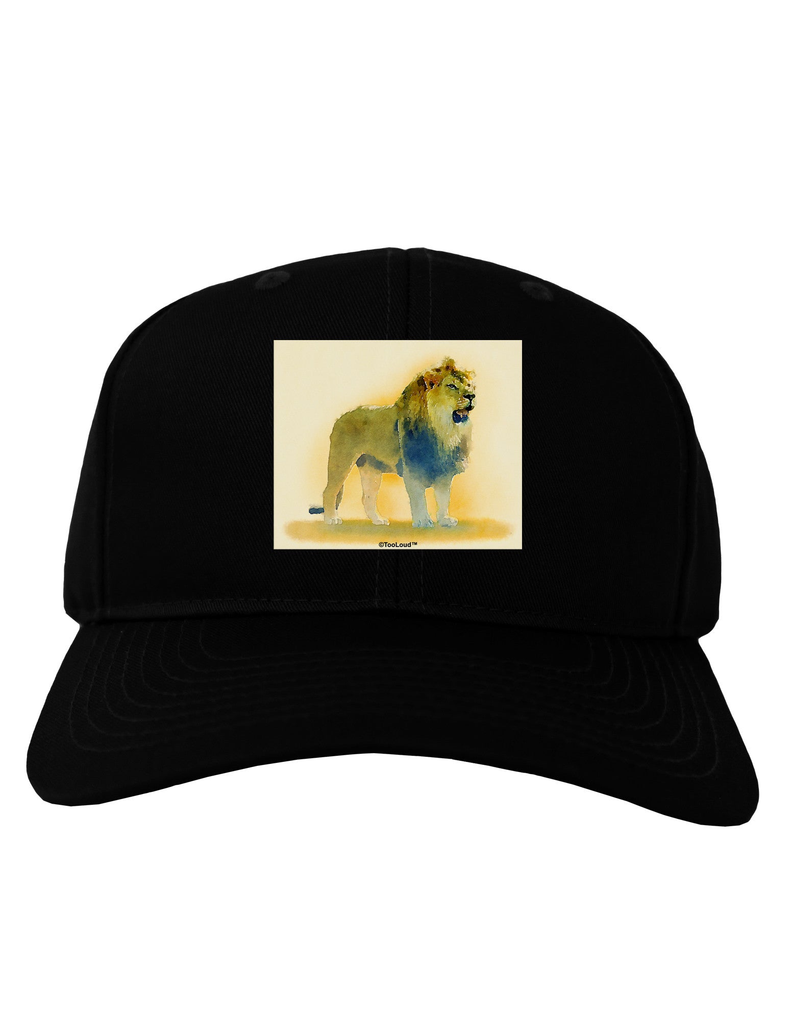 Lion Watercolor 1 Adult Dark Baseball Cap Hat-Baseball Cap-TooLoud-Black-One Size-Davson Sales