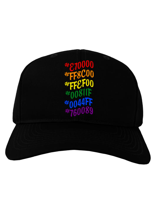 TooLoud Pride Flag Hex Code Dark Adult Dark Baseball Cap Hat-Baseball Cap-TooLoud-Black-One-Size-Fits-Most-Davson Sales