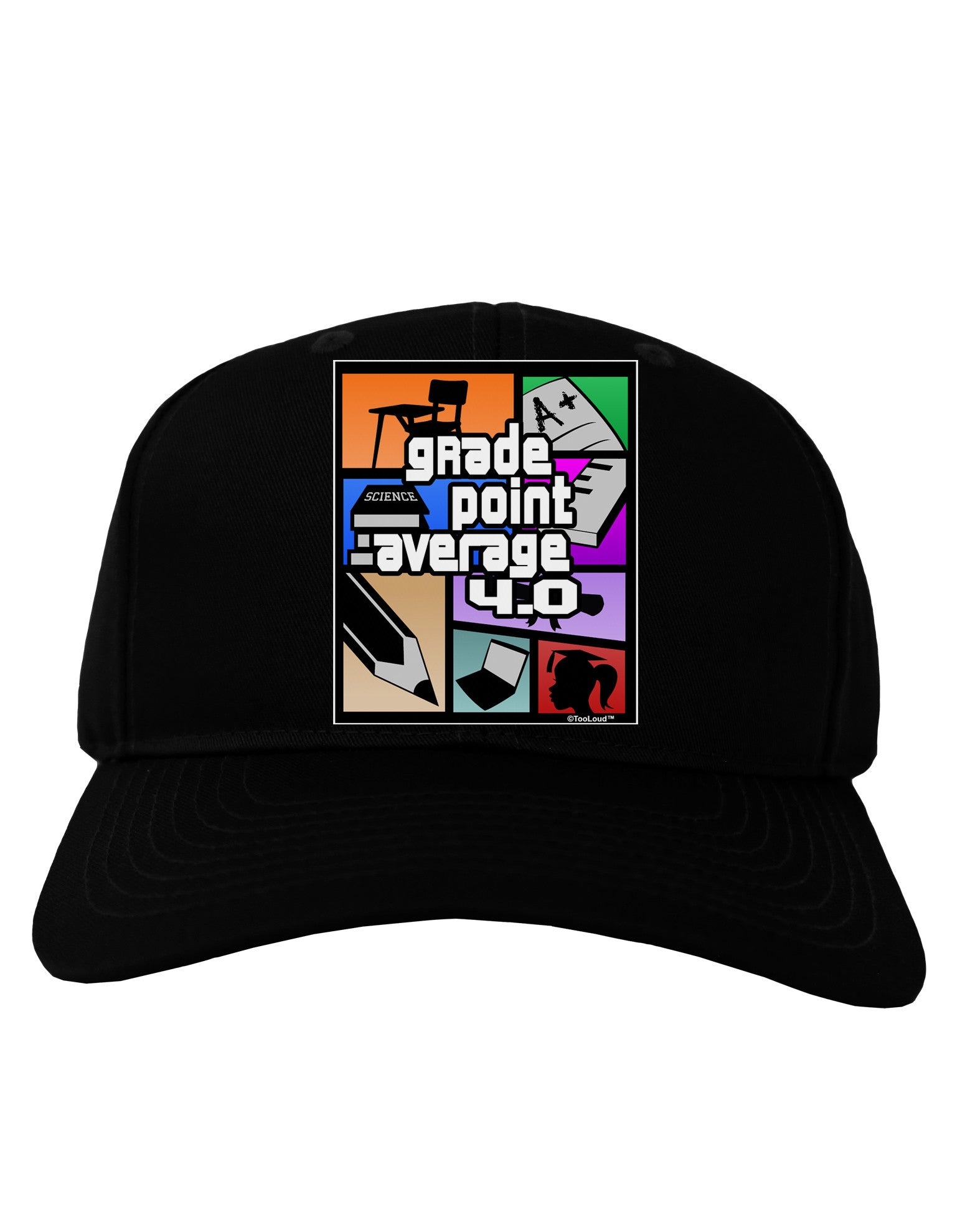 GPA 4 - Grade Point Average Adult Dark Baseball Cap Hat-Baseball Cap-TooLoud-Black-One Size-Davson Sales