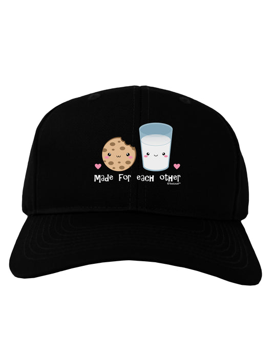 Cute Milk and Cookie - Made for Each Other Adult Dark Baseball Cap Hat by TooLoud-Baseball Cap-TooLoud-Black-One Size-Davson Sales