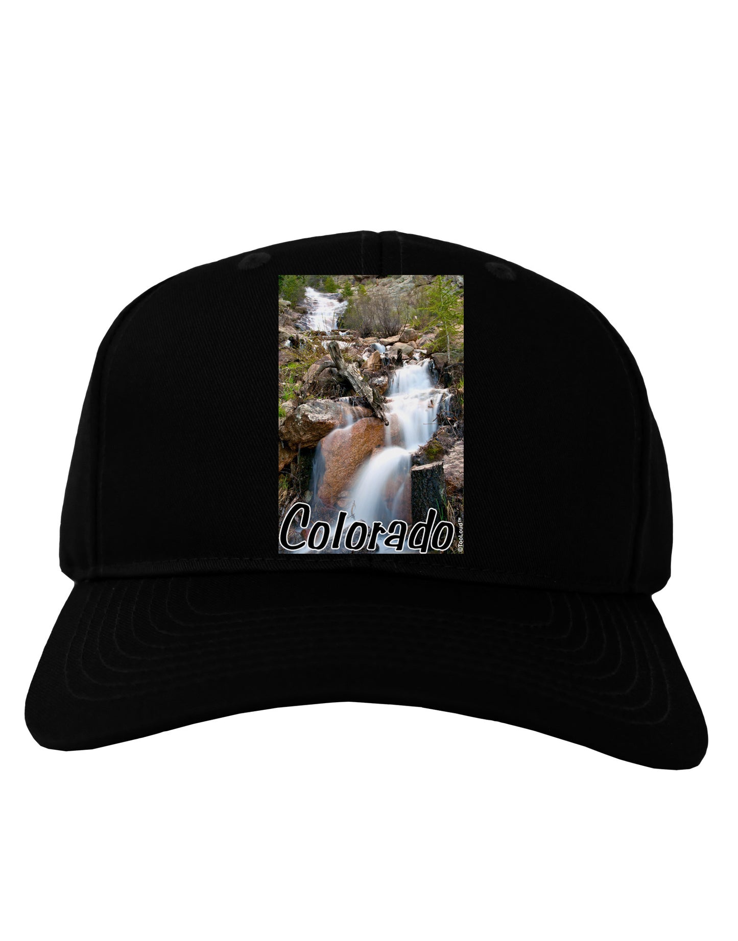 Colorado Waterfall Scene Text Adult Dark Baseball Cap Hat-Baseball Cap-TooLoud-Black-One Size-Davson Sales