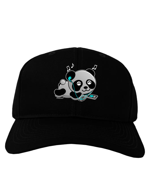 Cute Panda With Ear Buds Adult Dark Baseball Cap Hat-Baseball Cap-TooLoud-Black-One Size-Davson Sales