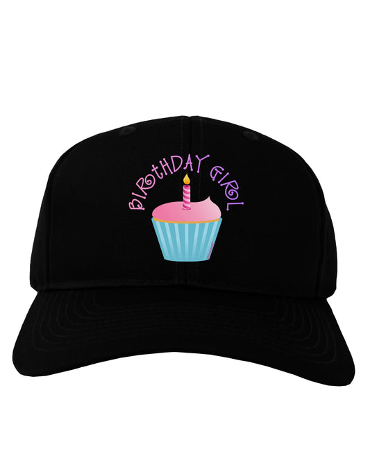 Birthday Girl - Candle Cupcake Adult Dark Baseball Cap Hat by TooLoud-Baseball Cap-TooLoud-Black-One Size-Davson Sales