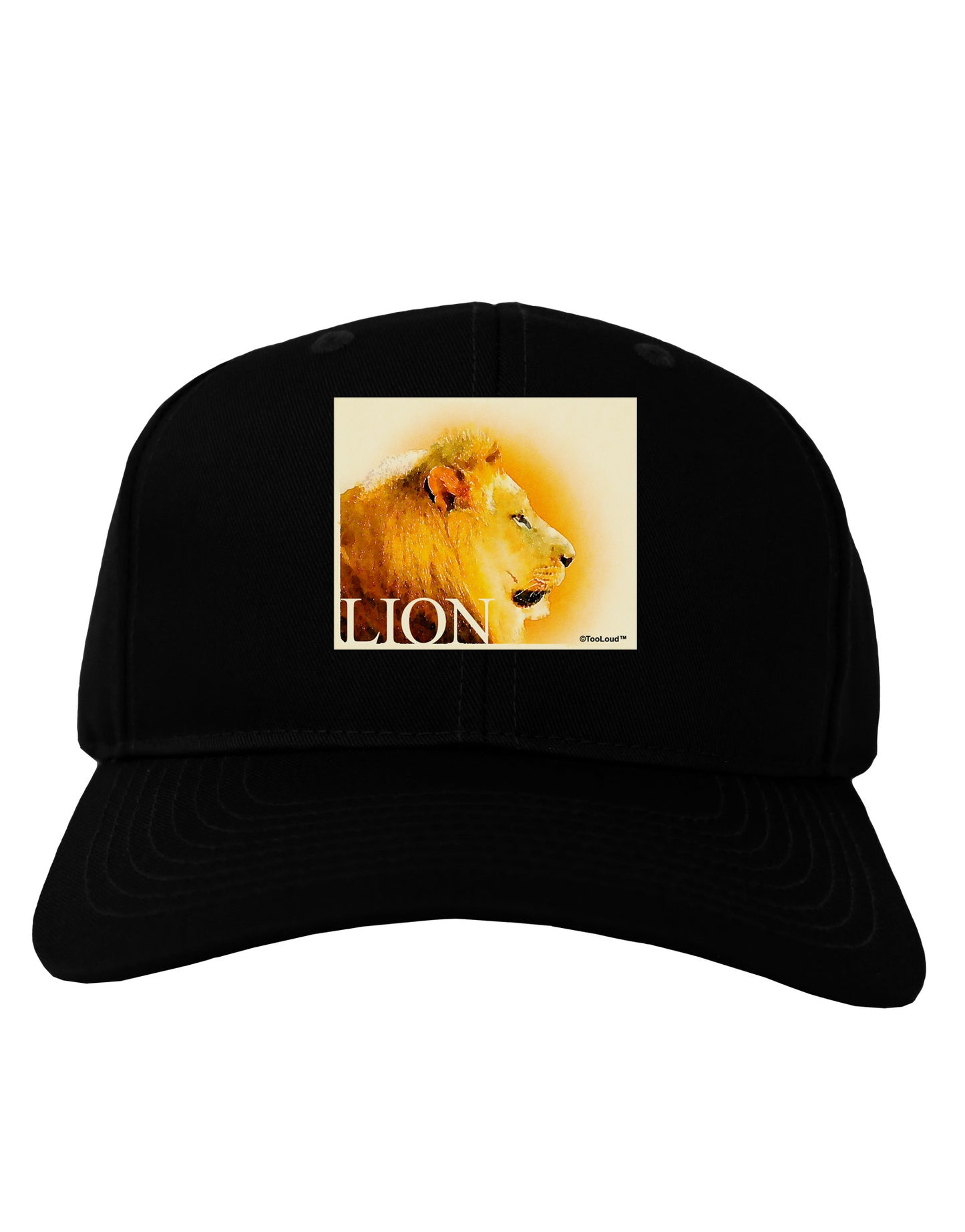 Lion Watercolor 3 Text Adult Dark Baseball Cap Hat-Baseball Cap-TooLoud-Black-One Size-Davson Sales