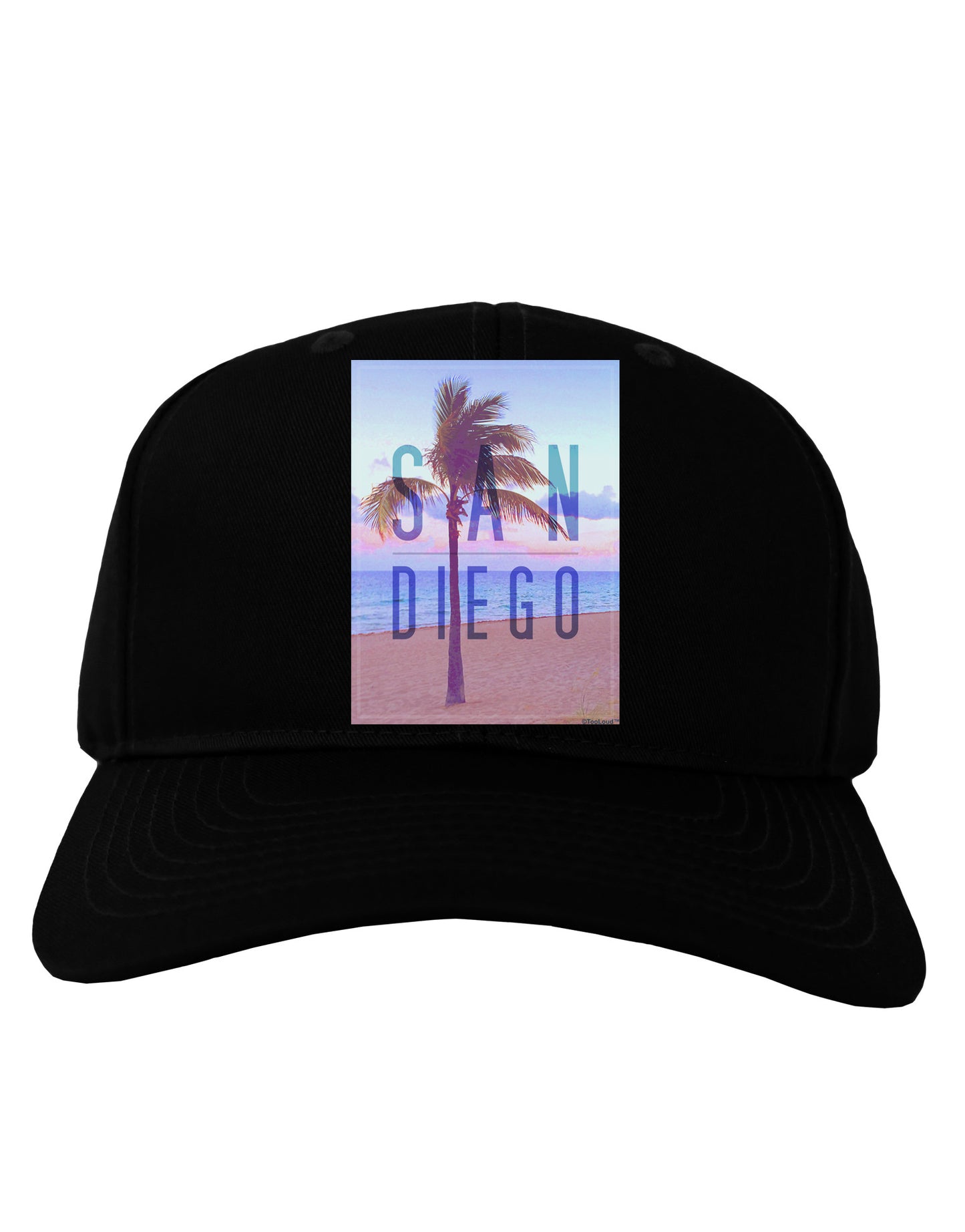 San Diego Beach Filter Adult Dark Baseball Cap Hat-Baseball Cap-TooLoud-Black-One Size-Davson Sales
