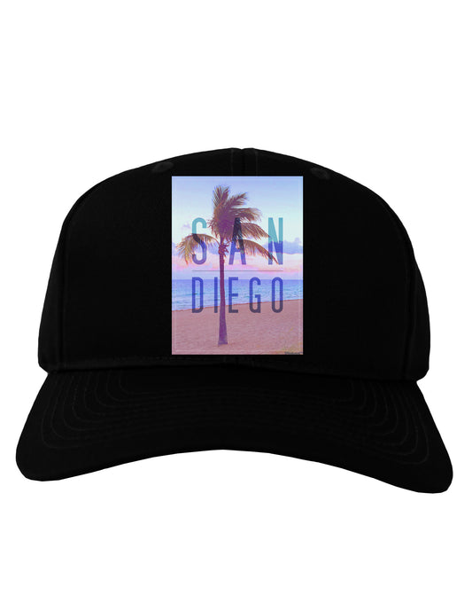 San Diego Beach Filter Adult Dark Baseball Cap Hat-Baseball Cap-TooLoud-Black-One Size-Davson Sales