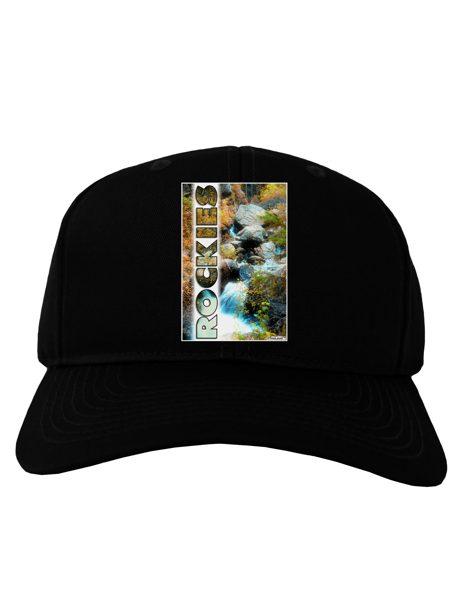 Rockies Waterfall with Text Adult Dark Baseball Cap Hat-Baseball Cap-TooLoud-Black-One Size-Davson Sales