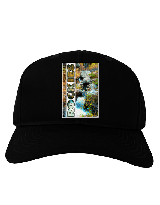 Rockies Waterfall with Text Adult Dark Baseball Cap Hat-Baseball Cap-TooLoud-Black-One Size-Davson Sales