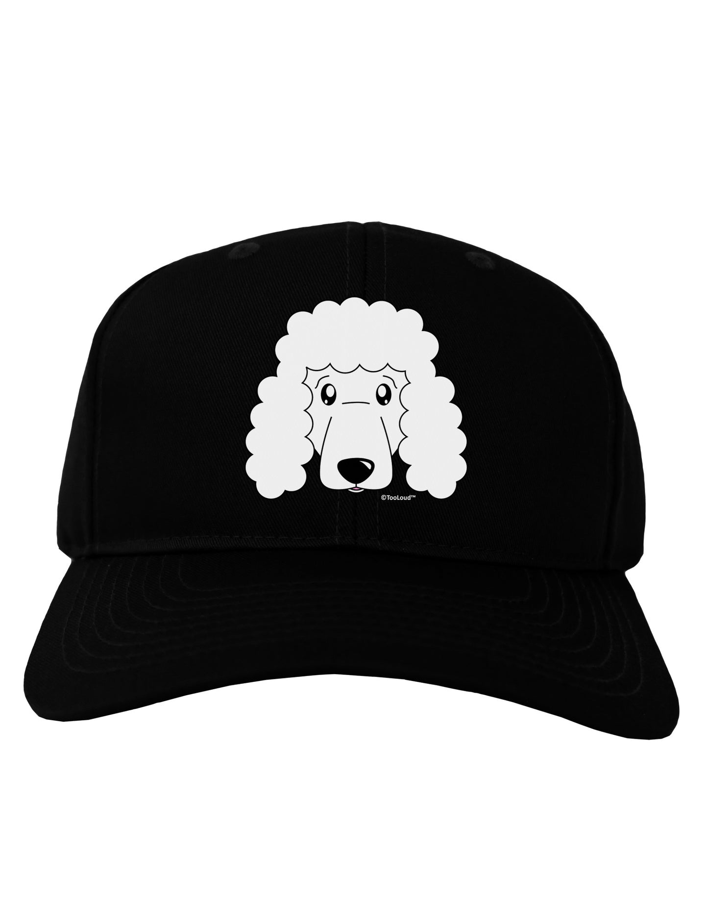 Cute Poodle Dog - White Adult Dark Baseball Cap Hat by TooLoud-Baseball Cap-TooLoud-Black-One Size-Davson Sales