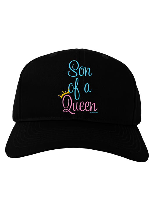 Son of a Queen - Matching Mom and Son Design Adult Dark Baseball Cap Hat by TooLoud-Baseball Cap-TooLoud-Black-One Size-Davson Sales