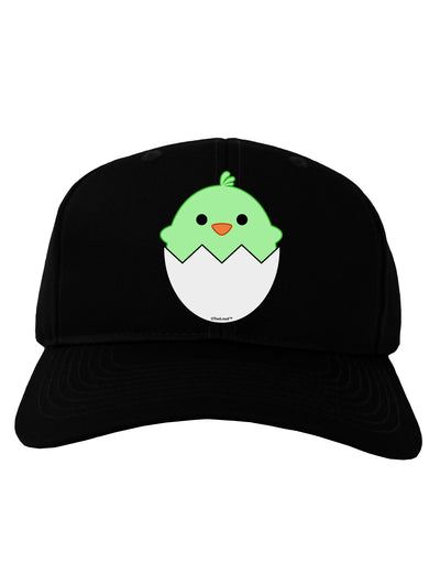 Cute Hatching Chick - Green Adult Dark Baseball Cap Hat by TooLoud-Baseball Cap-TooLoud-Black-One Size-Davson Sales