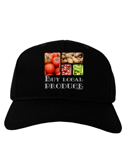 Buy Local Produce Text Adult Dark Baseball Cap Hat-Baseball Cap-TooLoud-Black-One Size-Davson Sales