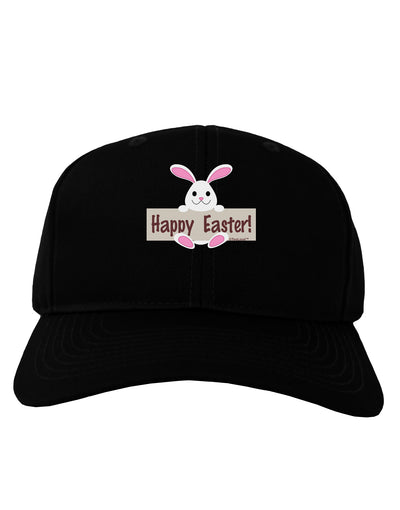 Cute Bunny - Happy Easter Adult Dark Baseball Cap Hat by TooLoud-Baseball Cap-TooLoud-Black-One Size-Davson Sales