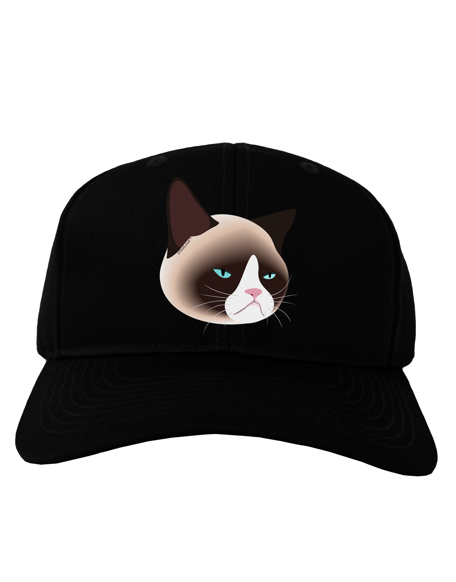 Cute Disgruntled Siamese Cat Adult Dark Baseball Cap Hat-Baseball Cap-TooLoud-Black-One Size-Davson Sales