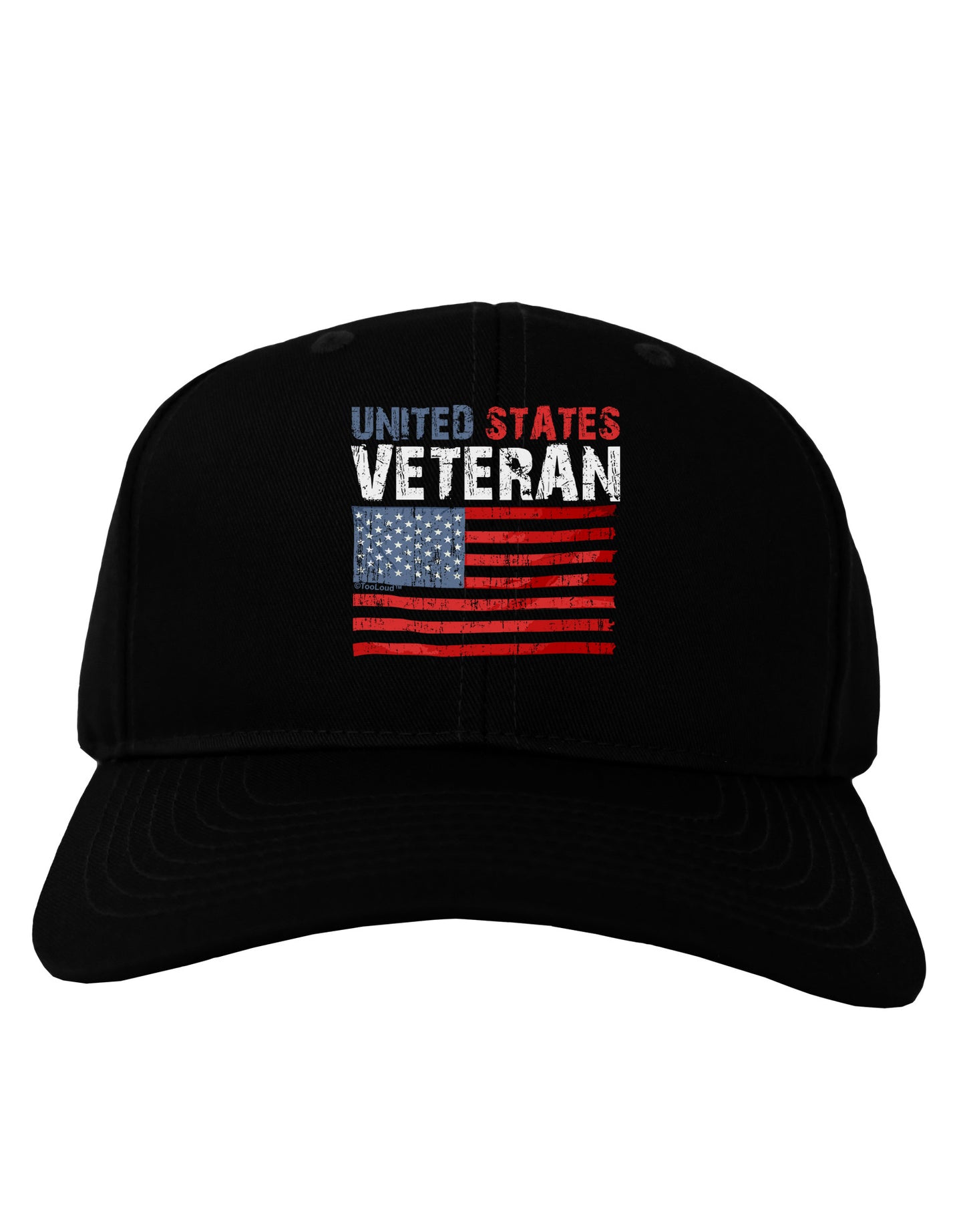 US Veteran Distressed Adult Dark Baseball Cap Hat-Baseball Cap-TooLoud-Black-One Size-Davson Sales