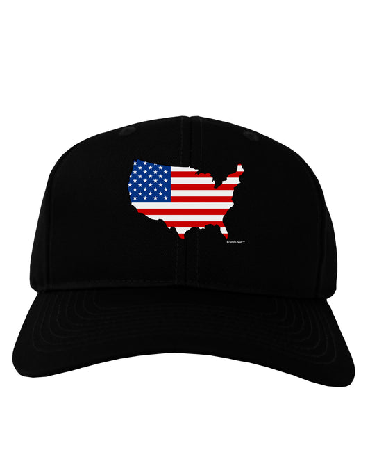United States Cutout - American Flag Design Adult Dark Baseball Cap Hat by TooLoud-Baseball Cap-TooLoud-Black-One Size-Davson Sales