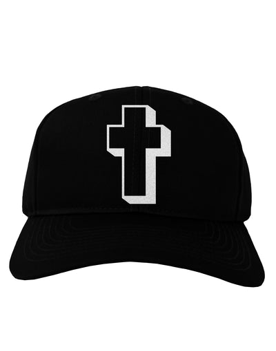 Simple Cross Design Glitter - White Adult Dark Baseball Cap Hat by TooLoud