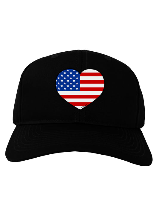 American Flag Heart Design Adult Dark Baseball Cap Hat by TooLoud-Baseball Cap-TooLoud-Black-One Size-Davson Sales