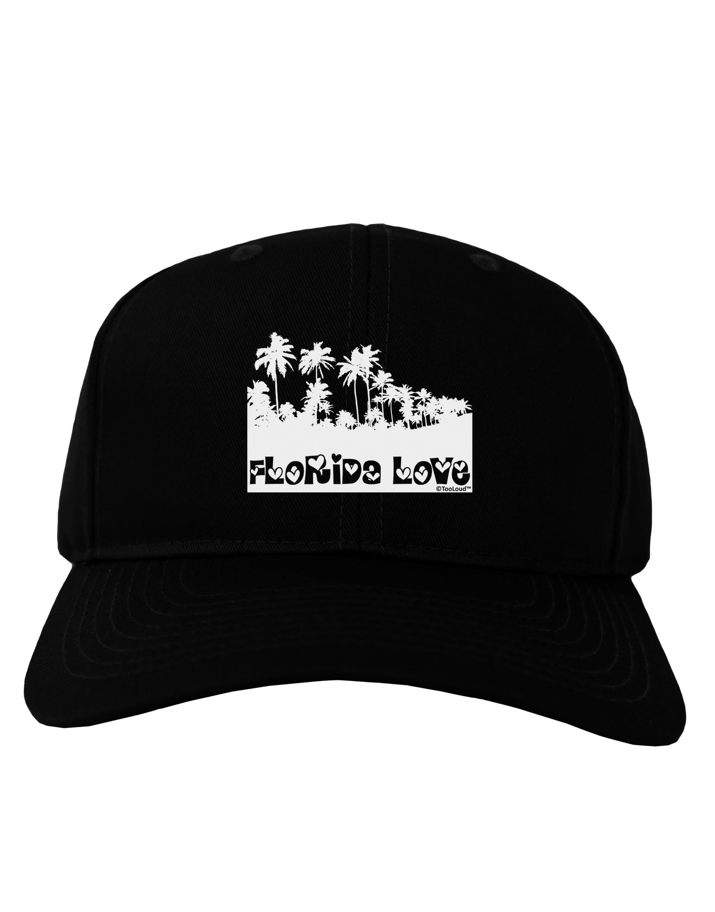 Florida Love - Palm Trees Cutout Design Adult Dark Baseball Cap Hat by TooLoud-Baseball Cap-TooLoud-Black-One Size-Davson Sales