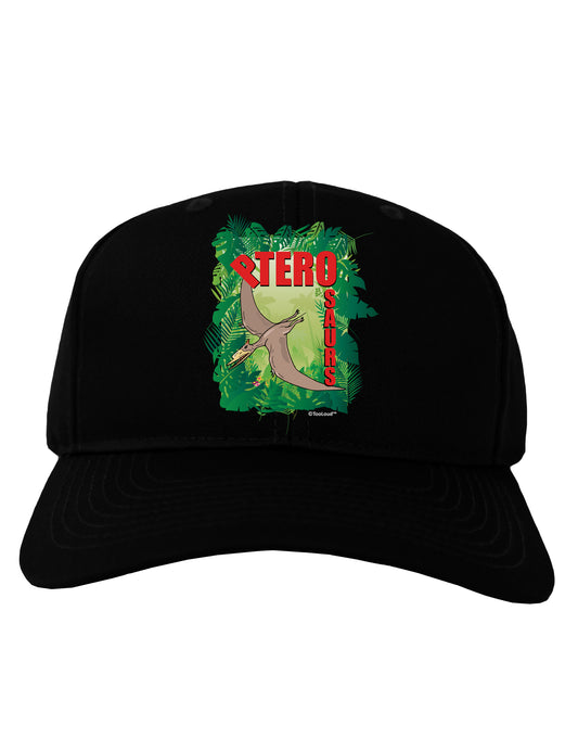 Pterosaurs - With Name Adult Dark Baseball Cap Hat by TooLoud-Baseball Cap-TooLoud-Black-One Size-Davson Sales