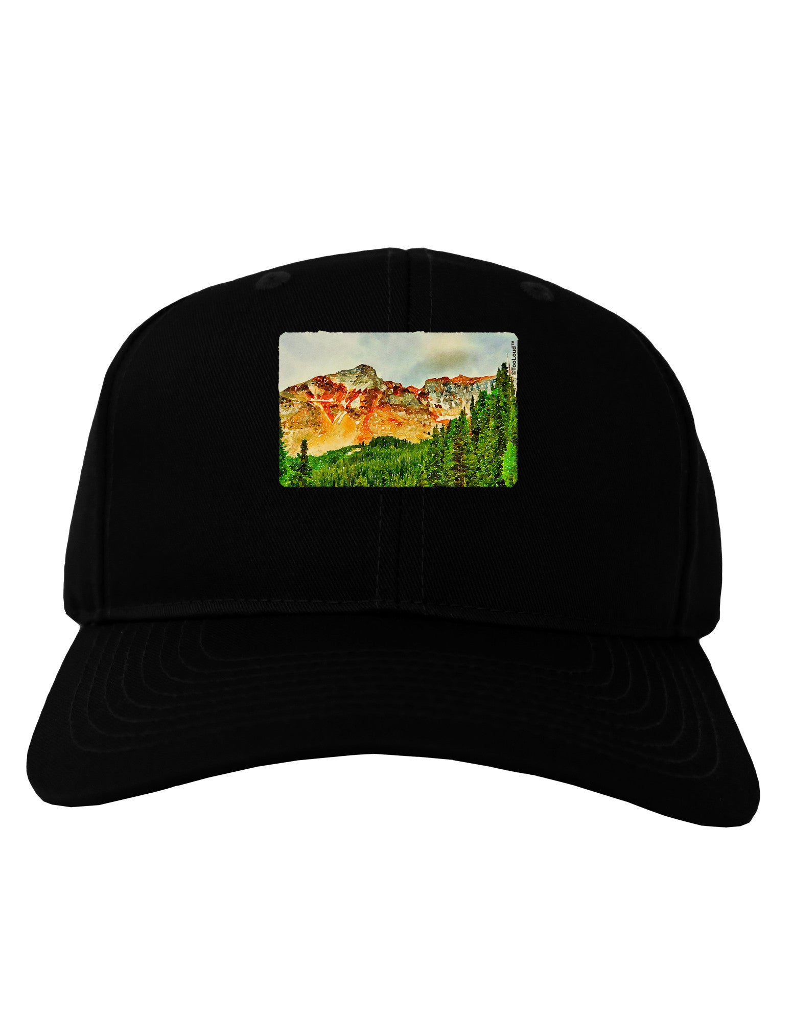 Colorado Forrest Watercolor Adult Dark Baseball Cap Hat-Baseball Cap-TooLoud-Black-One Size-Davson Sales