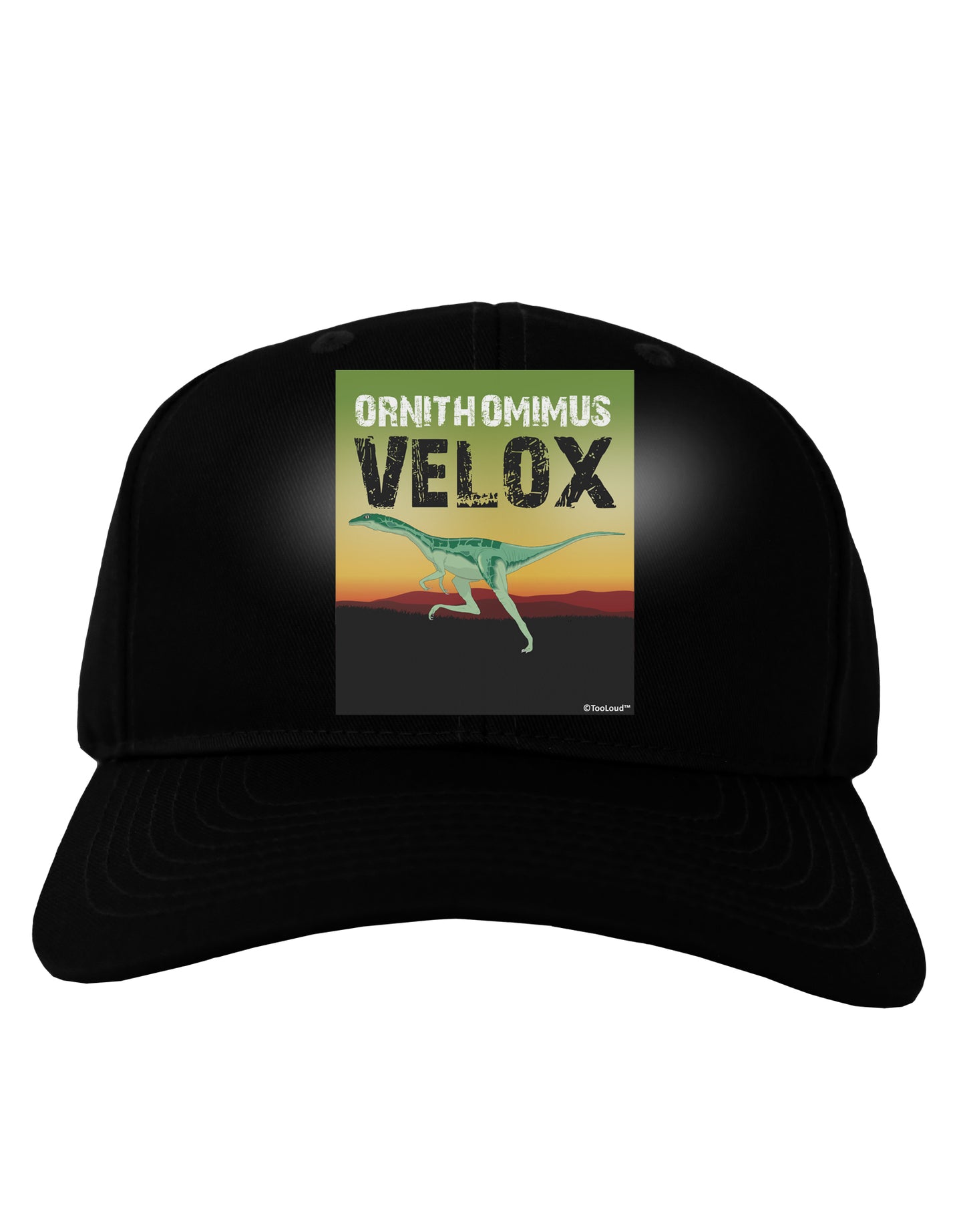 Ornithomimus Velox - With Name Adult Dark Baseball Cap Hat by TooLoud-Baseball Cap-TooLoud-Black-One Size-Davson Sales