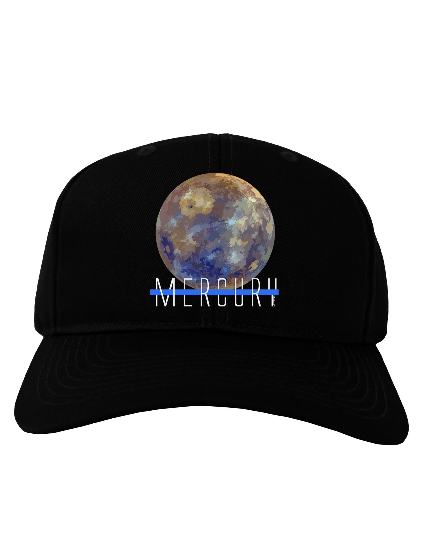 Planet Mercury Text Adult Dark Baseball Cap Hat-Baseball Cap-TooLoud-Black-One Size-Davson Sales