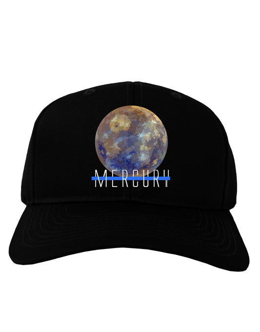 Planet Mercury Text Adult Dark Baseball Cap Hat-Baseball Cap-TooLoud-Black-One Size-Davson Sales