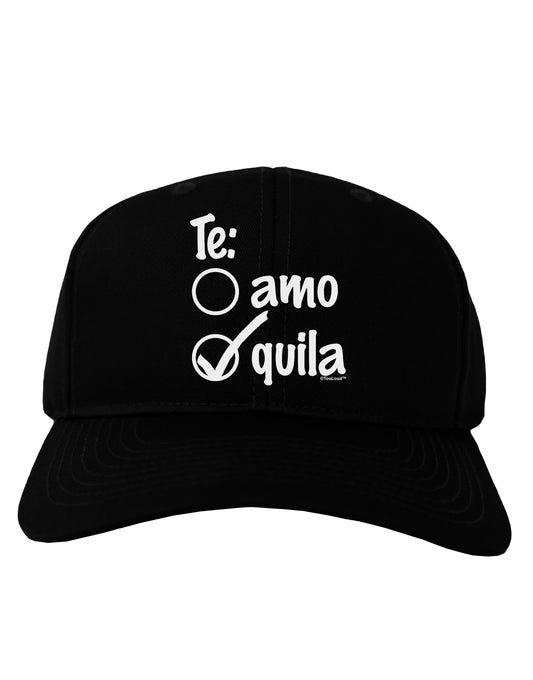 Tequila Checkmark Design Adult Dark Baseball Cap Hat by TooLoud-Baseball Cap-TooLoud-Black-One Size-Davson Sales