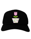 Easter Tulip Design - Pink Adult Dark Baseball Cap Hat by TooLoud-Baseball Cap-TooLoud-Black-One Size-Davson Sales