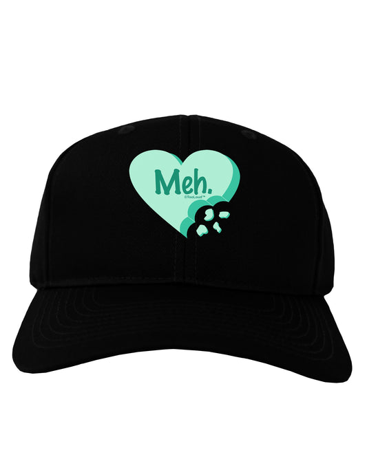Meh Candy Heart Green - Valentines Day Adult Dark Baseball Cap Hat by TooLoud-Baseball Cap-TooLoud-Black-One Size-Davson Sales