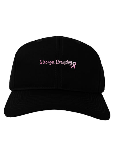 Stronger Everyday Breast Cancer Awareness Ribbon Adult Dark Baseball Cap Hat-Baseball Cap-TooLoud-Black-One Size-Davson Sales