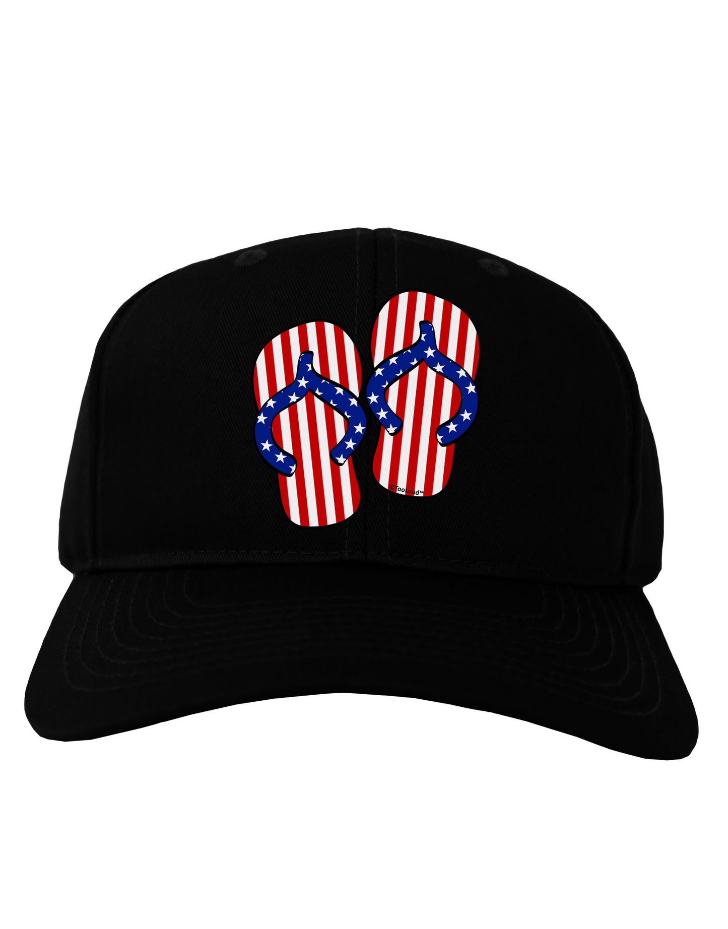 Stars and Stripes Flip Flops Adult Dark Baseball Cap Hat-Baseball Cap-TooLoud-Black-One Size-Davson Sales
