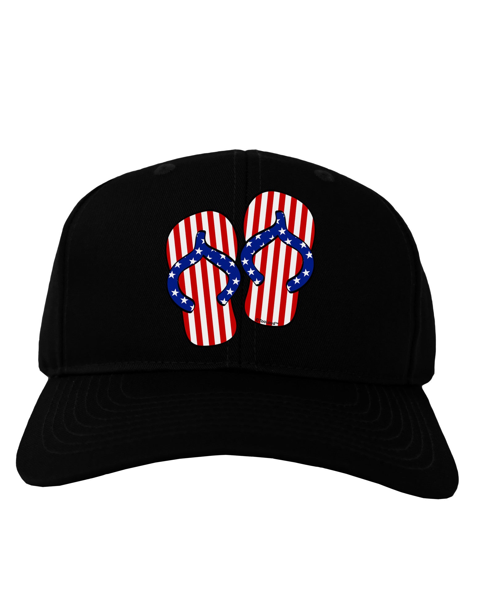 Stars and Stripes Flip Flops Adult Dark Baseball Cap Hat-Baseball Cap-TooLoud-Black-One Size-Davson Sales