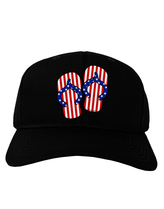 Stars and Stripes Flip Flops Adult Dark Baseball Cap Hat-Baseball Cap-TooLoud-Black-One Size-Davson Sales