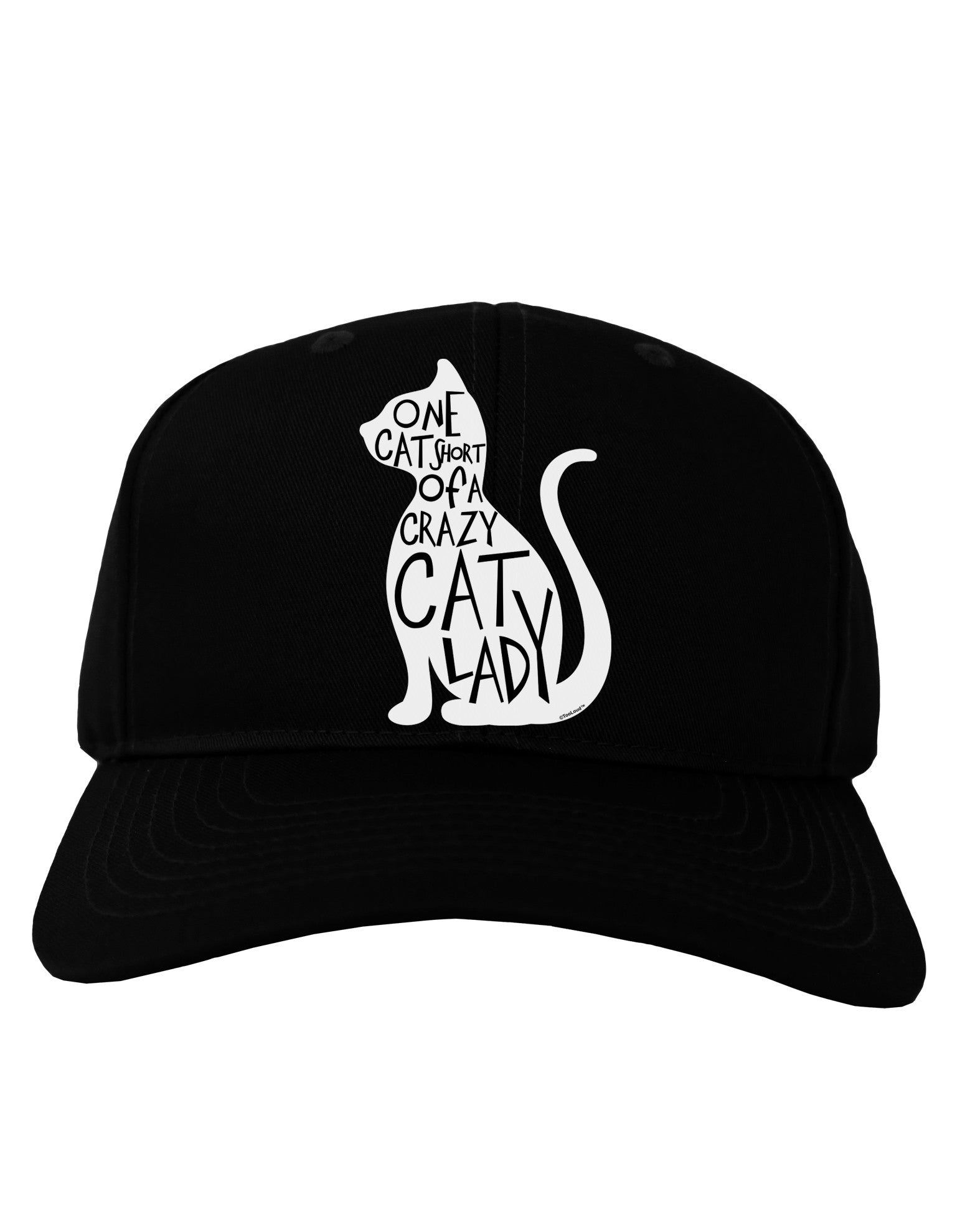 One Cat Short Of A Crazy Cat Lady Adult Dark Baseball Cap Hat-Baseball Cap-TooLoud-Black-One Size-Davson Sales
