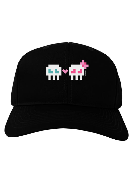 8-Bit Skull Love - Boy and Girl Adult Dark Baseball Cap Hat-Baseball Cap-TooLoud-Black-One Size-Davson Sales
