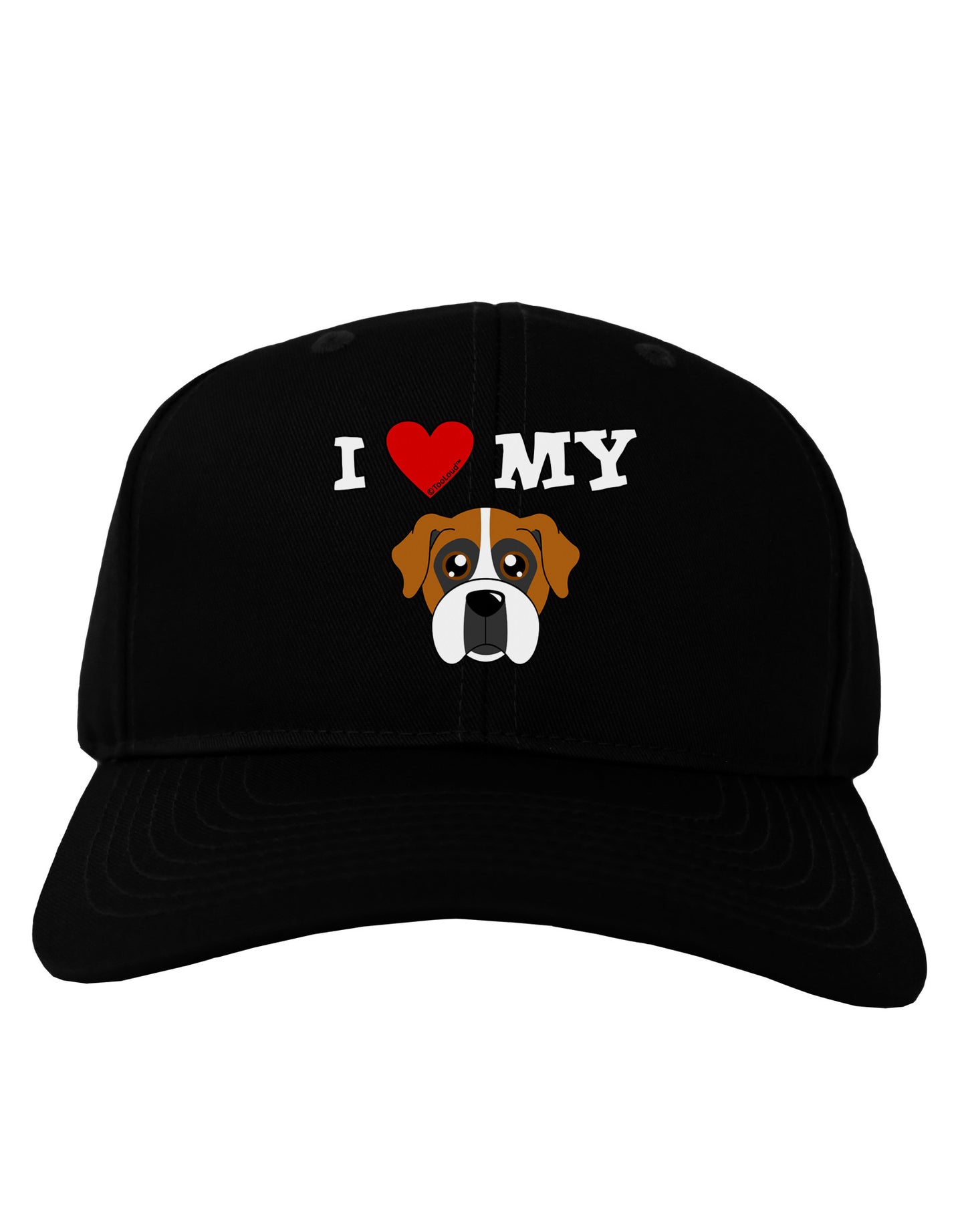 I Heart My - Cute Boxer Dog Adult Dark Baseball Cap Hat by TooLoud-Baseball Cap-TooLoud-Black-One Size-Davson Sales