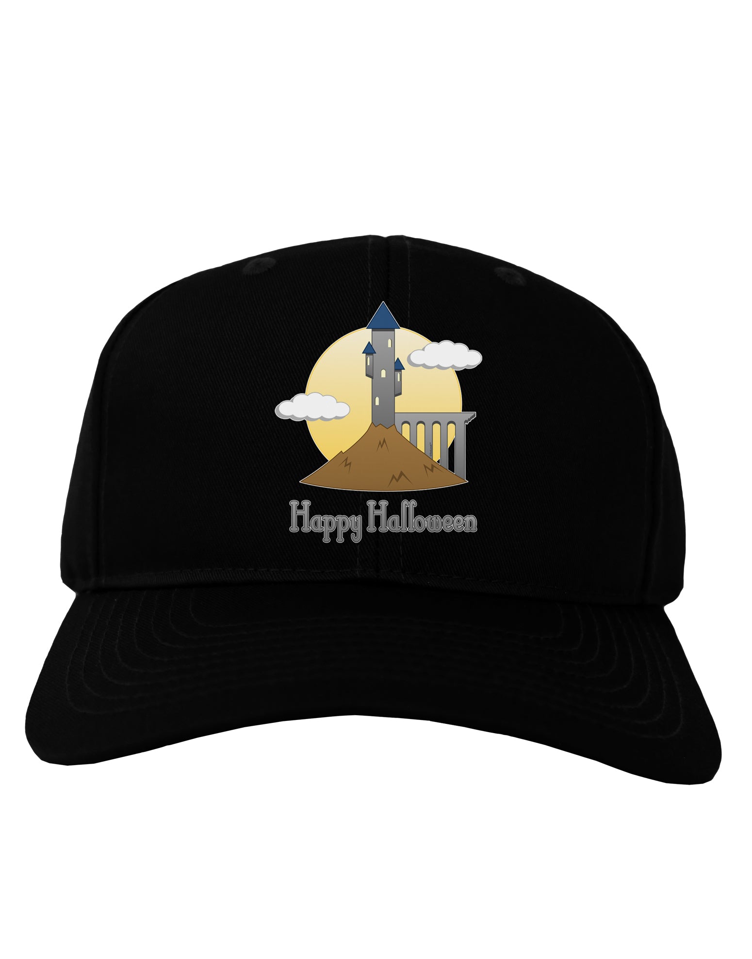 Moonlit Wizard Tower - Happy Halloween Adult Dark Baseball Cap Hat-Baseball Cap-TooLoud-Black-One Size-Davson Sales