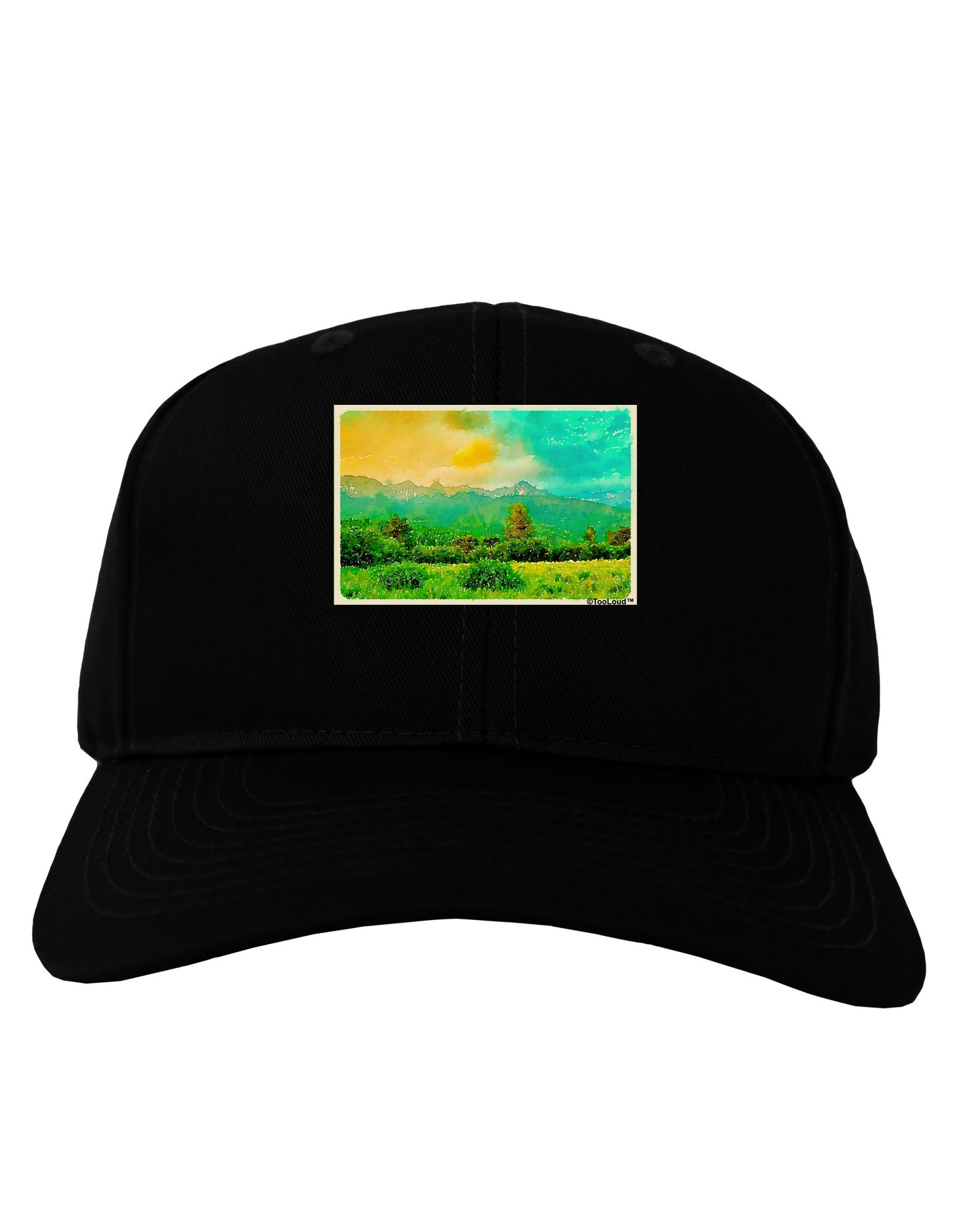Mountain Sunset Watercolor Adult Dark Baseball Cap Hat-Baseball Cap-TooLoud-Black-One Size-Davson Sales