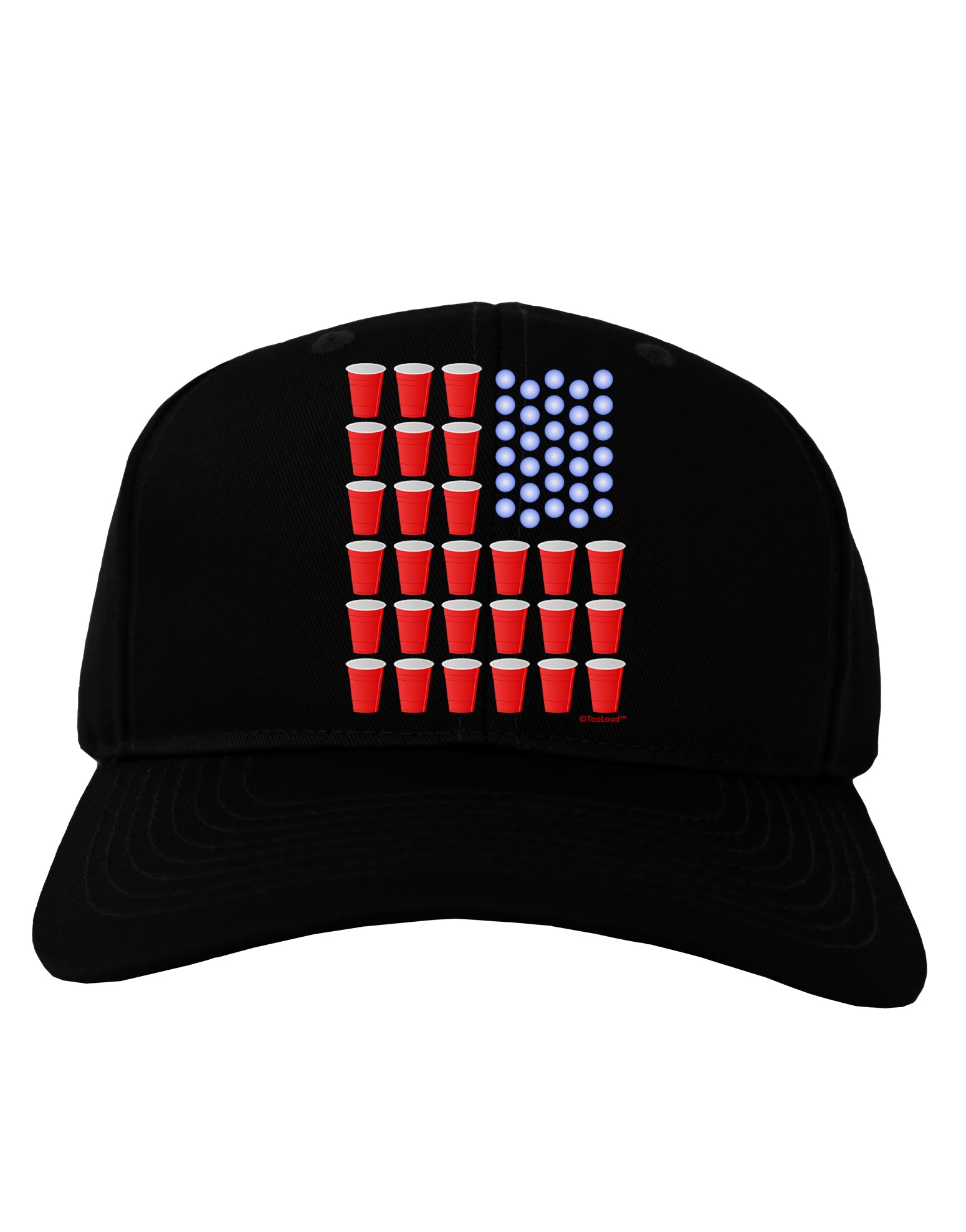 Beer Pong Flag Adult Dark Baseball Cap Hat-Baseball Cap-TooLoud-Black-One Size-Davson Sales