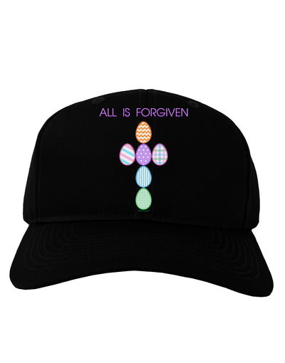 All is forgiven Cross Faux Applique Adult Dark Baseball Cap Hat-Baseball Cap-TooLoud-Black-One Size-Davson Sales