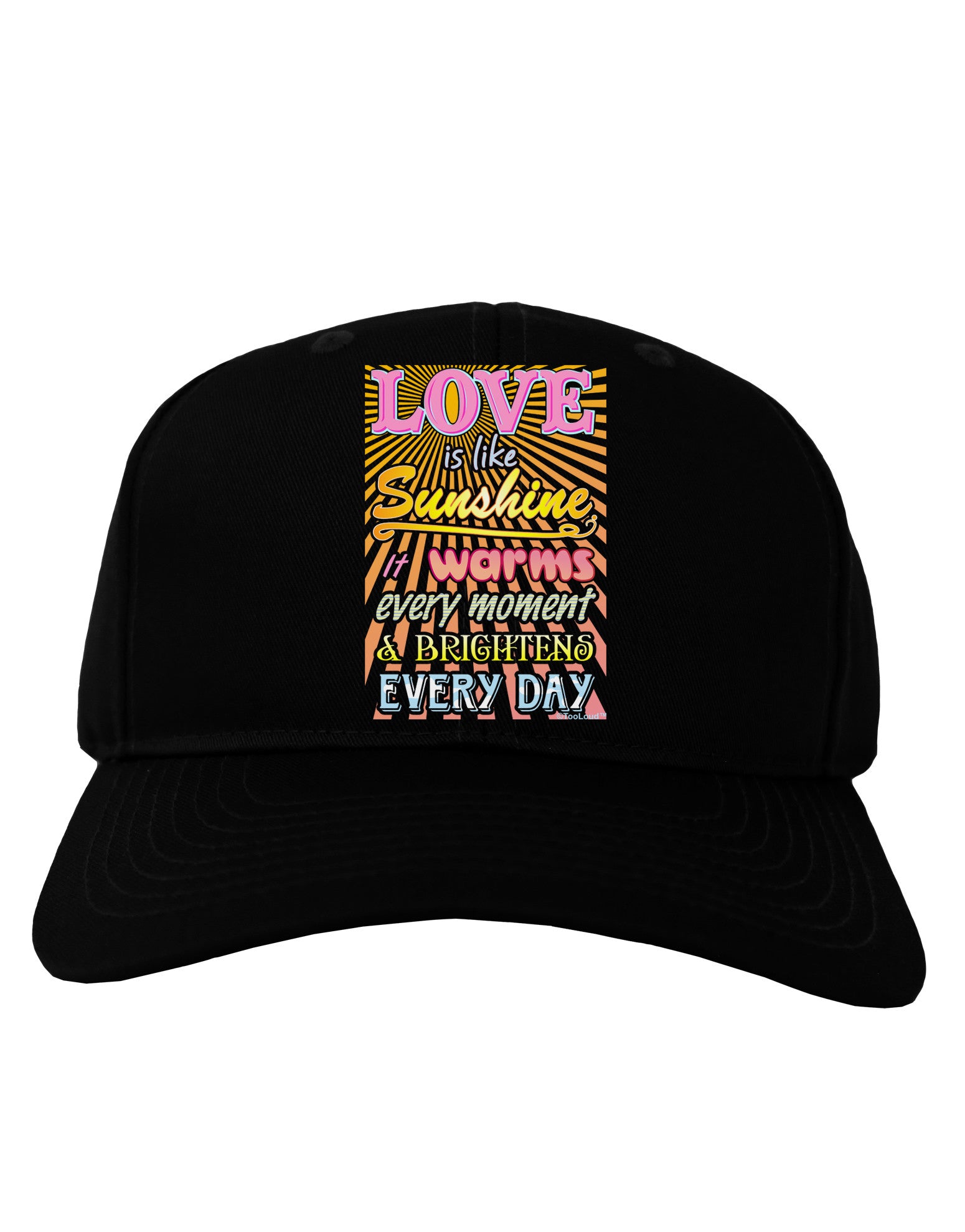 Love is like Sunshine - Sunburst Adult Dark Baseball Cap Hat-Baseball Cap-TooLoud-Black-One Size-Davson Sales
