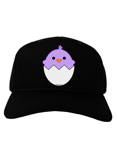 Cute Hatching Chick - Purple Adult Dark Baseball Cap Hat by TooLoud-Baseball Cap-TooLoud-Black-One Size-Davson Sales