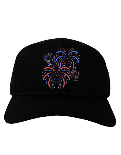 Patriotic Fireworks with Bursting Stars Adult Dark Baseball Cap Hat by TooLoud-Baseball Cap-TooLoud-Black-One Size-Davson Sales