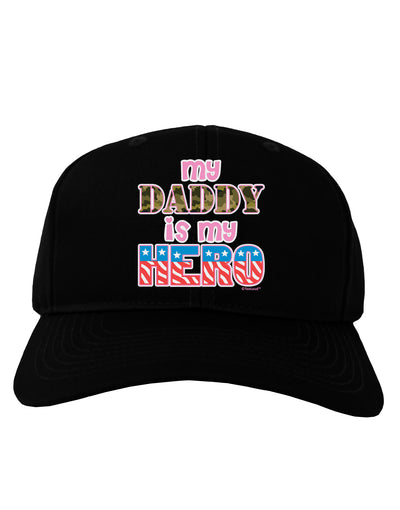 My Daddy is My Hero - Armed Forces - Pink Adult Dark Baseball Cap Hat by TooLoud-Baseball Cap-TooLoud-Black-One Size-Davson Sales