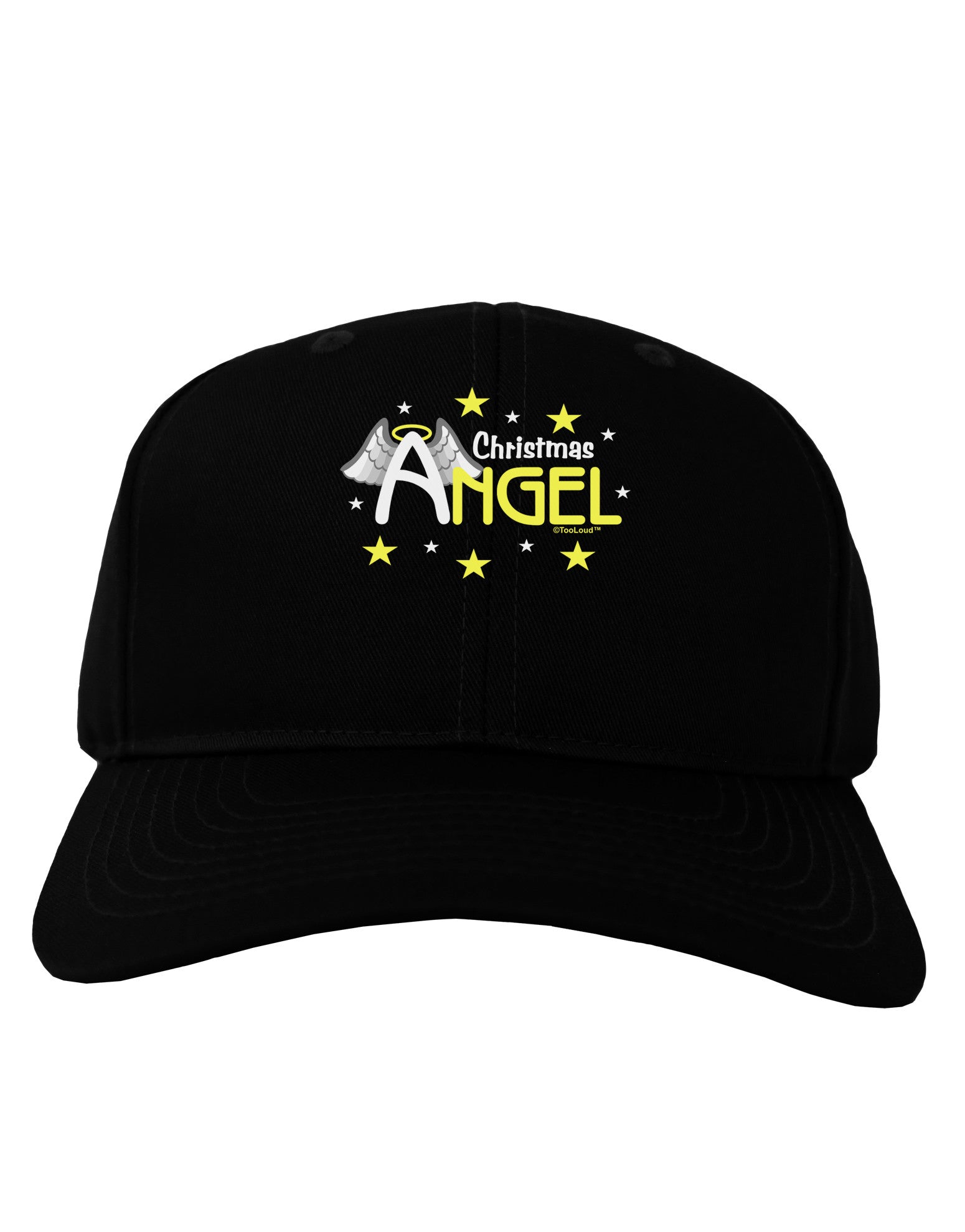 Christmas Angel Text Adult Dark Baseball Cap Hat-Baseball Cap-TooLoud-Black-One Size-Davson Sales